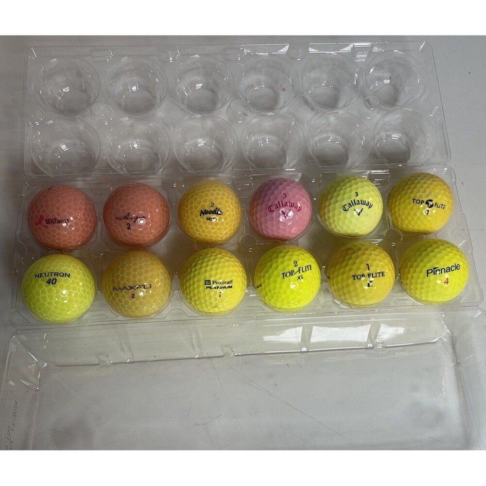 Neon Golf Balls Lot Of 12 Bright Yellow And Pink Callaway